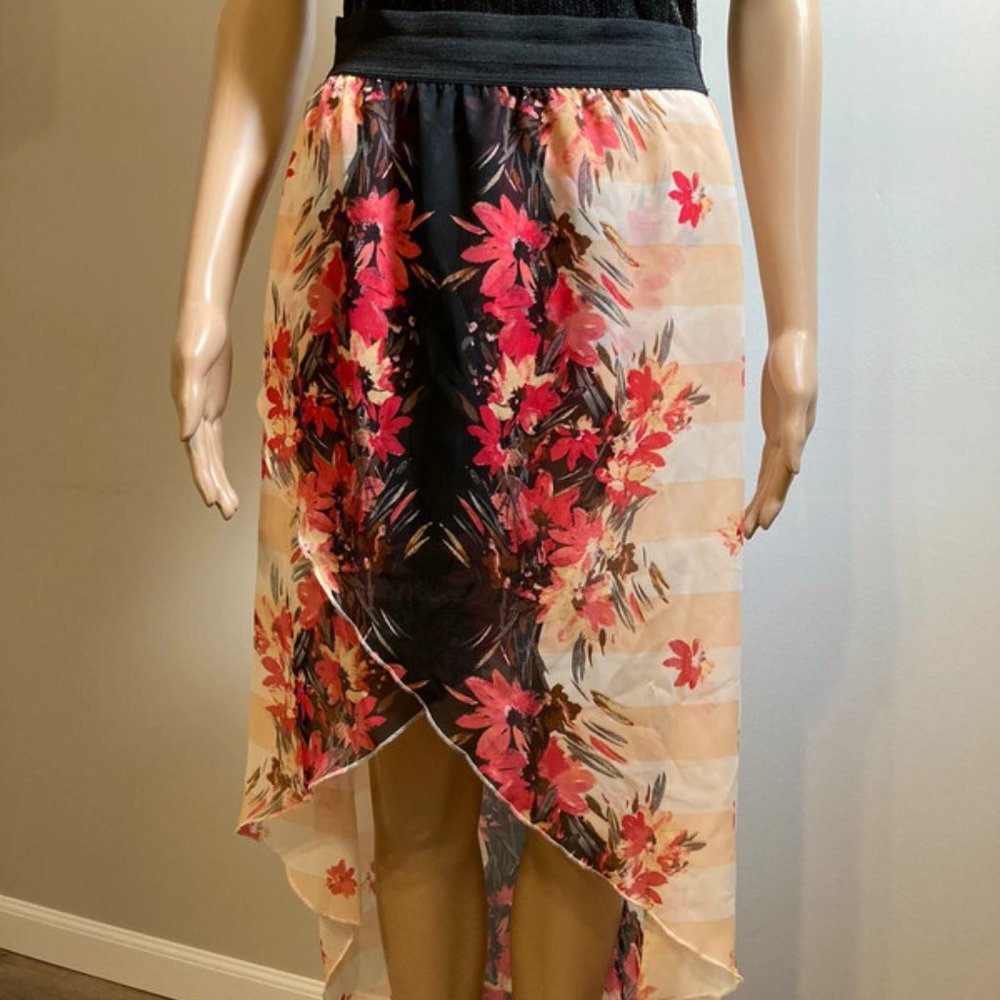 Asymmetrical floral skirt